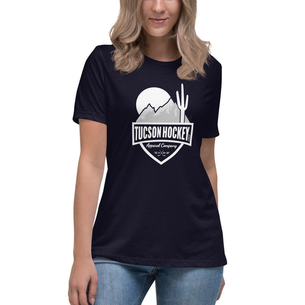 Tucson Hockey - Women's Relaxed T-Shirt - Front - White Logo